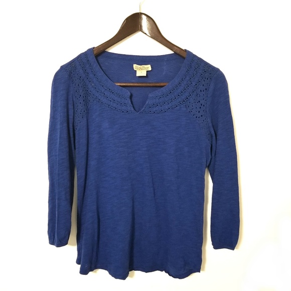 Lucky Brand Embroidered Blue Tunic - Picture 1 of 6